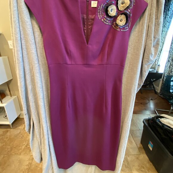Trina Turk Women Floral Midi Dress Size 4 V Neck Shift Office - Picture 9 of 10